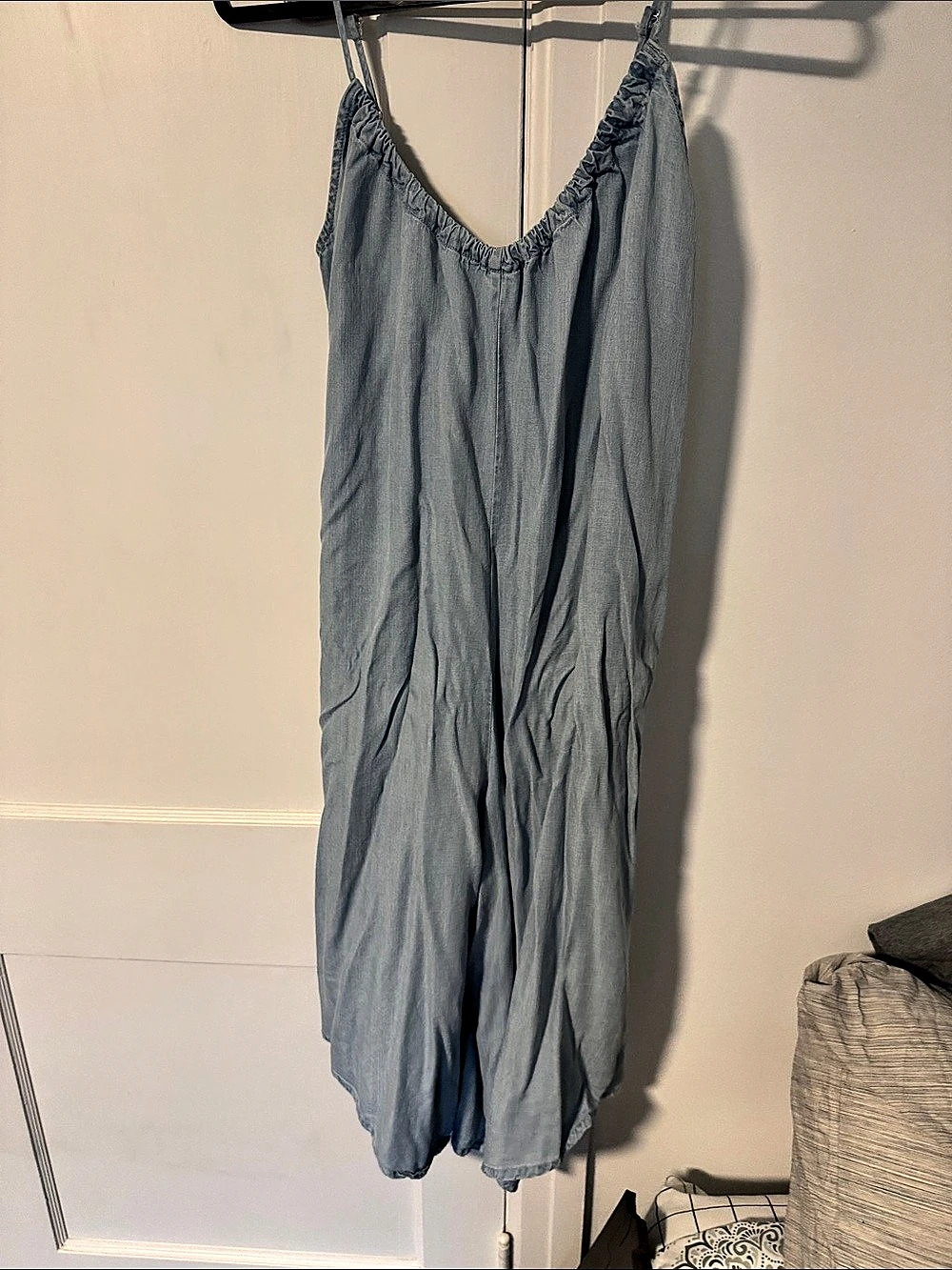 LOVESTITCH Tencel Chambray Sleeveless Jumpsuit Blue Medium